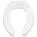 American Standard 5901100.020 Commercial Elongated Open Front Toilet Seat with Stainless Steel Hinge, 1.00 in Wide x 14.38 in Tall x 18.56 in Deep, White