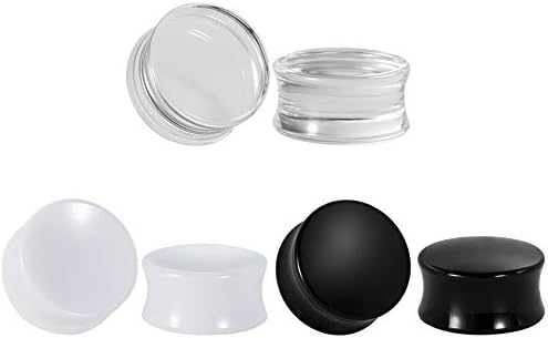 COOEAR Acrylic Gauges for Ears Double Flared Mix Black White and Transparent Plugs Tunnels Expander Stretchers
