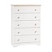 South Shore Furniture, Summertime Collection, 5 Drawer Chest, Pure White and Natural Maple