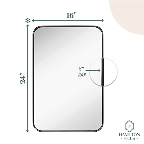 Hamilton Hills 16x24 inch Metal Bronze Frame Mirror for Bathroom