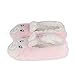 Womens Knit Lovely Animal Slippers Non-Skid Sole Home Slippers for Adults Girls (5-7, Pink Rabbit)