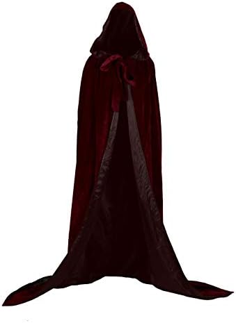 Burgundy Womens Wraps Elegant Velvet Hooded Wedding Cloak Winter Long Cape