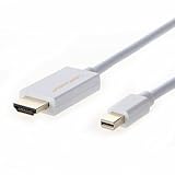 Mini DP to HDMI (4Kx2K), Cablecreation Mini DisplayPort (Thunderbolt Port Compatible) to HDMI AV HDTV Adapter for Mac Book(Before 2016 Version), DP v1.2 Support 6ft/1.8M in White