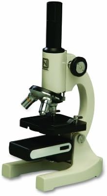 National Optical 106-LED Basic Monocular Compound Microscope, WF10x Eyepiece, 40x-400x Magnification, Brightfield, LED Illumination, Disc Diaphragm, Plain Stage, 115V