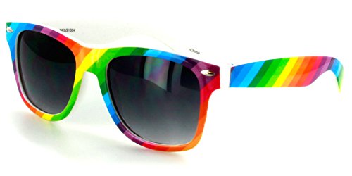 Aloha Eyewear "Good Times" Retro Square 52mm Sunglasses (Rainbow w/ Smoke)