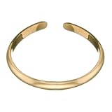 Gold Tone Over Sterling Silver 2mm Thin Polished Plain Band Adjustable Size Toe Ring