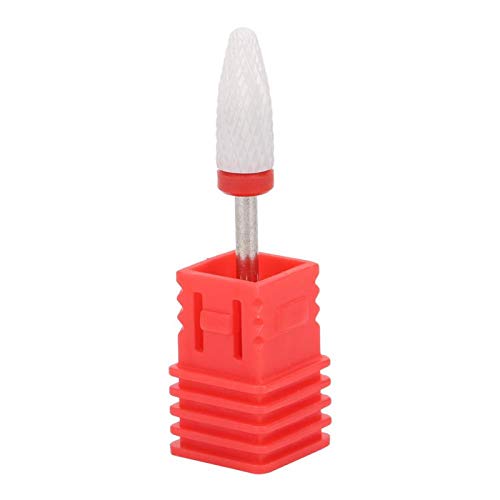 Nail Drill Bits, Grinding Stone Corn-Head-Shape Electric Grinding Machine Accessories Ceramic Nail Drill Bits Efile Nail Drill Bits for Carving, Polishing Nails(Fine Grinding F Red Box)