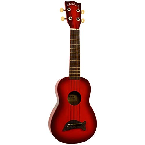 Kala MK-SD/RDBRST Makala Dolphin Soprano Ukulele Red Burst Gloss w/ Axcessables UB-S Gig Bag and Polishing Cloth