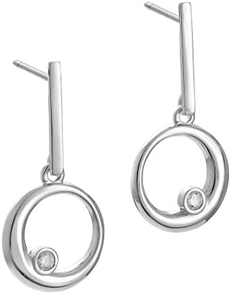 DROP EARRINGS WITH CUBIC ZIRCONIA CONSTALLATIONS SILVER RHODIUM PLATED (42S)
