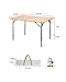ATEPA Bamboo Folding Table with Carrying Bag, 4-Fold Heavy Duty Adjustable Height Aluminum Camping Table, Compact Lightweight Portable Outdoor Picnic Table, 31.5 × 23.6× 17-25.6 Inches, 11.5Lbs