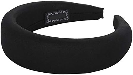 Anglerfish Women Girls Velvet Headband Padded Hairband Wide Hair Hoop Hair Band Hair Styling Accessories Headpiece Sparkly Head Wrap for Women (Black)