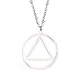 Silver Recovery AA Necklace Alcoholics Anonymous Gifts for Men Women (AA necklace silver)