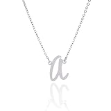 Huan Xun Script Initial Necklaces Personalized Jewelry Silver Color Letter From A-z