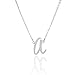 AOLO Silver Initials Necklace Letter Pendant Necklace A