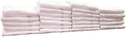 Optima Collection Silver Level 13" X 13" White Washcloths, Set of 24, 100% Eco-Friendly Pre-Consumer Regenerated Cotton