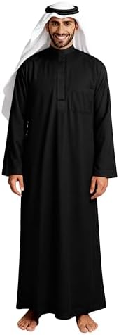 Al Aseel Desert Dress Black Bisht Cloak Arab Dress Thobe Saudi Mens Robe  Eid (balck) at Amazon Men's Clothing store