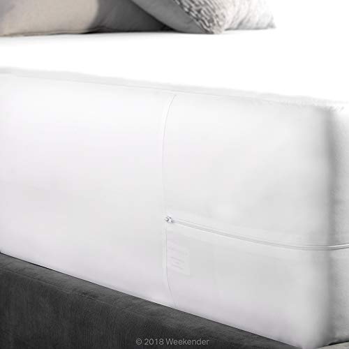 WEEKENDER Commercial-Grade Encasement Mattress Protector-Waterproof-360 Degree Protection-High Heat Dryer Proof-Bleachable-Reinforced Seams-King