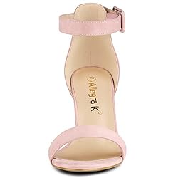 Allegra K Women's High Chunky Heel Buckle Ankle