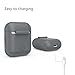 YUPING AirPods case Silicone protective cover with 2 Anti-lost Strap,2 Pairs of Ear Hook and 1 Headphone Case for Apple AirPods (6PACK)-Graythumb 2