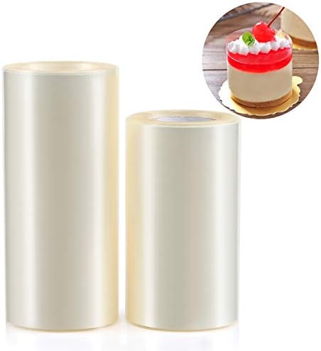 GWHOLE Lot de 2 Colliers à Gâteau 10M x 10CM et 10M x 8CM Rouleaux Rubans Transparents Cercle de Pâtissie pour Gâteaux Mousse - Cuisine A Vivre GWHOLE Lot de 2 Colliers à Gâteau 10M x 10CM et 10M x 8CM Rouleaux Rubans Transparents Cercle de Pâtissie pour Gâteaux Mousse