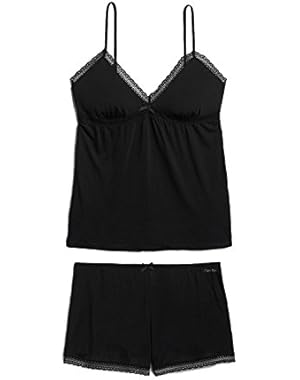 Womens Viscose Lunar Sleep Set (Black)