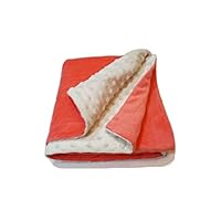 Luxurious Pet Blanket/Throw for Dog Cat Animal, Small and Medium Sized Pets (28x40in), 100% Polyester Minky, Reversible, Two Color Options Gray and Coral, Bonus Plush Bone Toy (Coral)