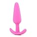 Doc Johnson Mood - Naughty 1 - Silicone Anal Plug - Small - 3.3 in. Long and 0.8 in. Wide - Tapered Base for Comfort Between The Cheeks - Small - Pink