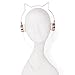 LUX ACCESSORIES Rose Gold Cat Ear Headphones Wire Frame Headset w Microphone