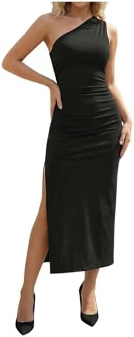 makemechic women's sleeveless split ruched halter party cocktail long dress Amazon.com: MakeMeChic Women's Cut Out Tie Back One Shoulder Summer Dress Sleeveless A Line Split Long Maxi Dress Solid Black Medium : Clothing, Shoes & Jewelry