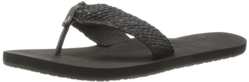 Reef Women's Mallory Scrunch Flip Flop,Black/Metallic,9 M US