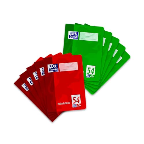 Oxford Vocabulary, Learning, Educational, School Books Vocabulary Trainer College Vocabulary Pad/90 g/m² Optic Paper Ruling 54-3 Columns A5, 40 Blatt Sortiert mit 2 Farben (Rot und gruen)
