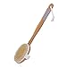 Shower Brush Dry Skin Body Brush Dry Brush with Rubber Anti-Skid Cover for Women Men&Elders Back Scrubber Natural Soft Bristles Detachable Long Bamboo Handle Bath Brush Let Skin Glowing