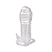 Penis Extender Vibro Sleeve with Bullet Vibrating Extension for Penis Enlargement and Ejaculation Delay