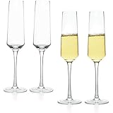 COYMOS Champagne Flutes Set of 4-8.5 oz Crystal Champagne Glasses Wine Stemware Clear Premium Glass Gift for Wedding Toasting