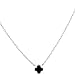 Ginasy Lucky Clover Design with Rhinestone 925 Sterling Silver Necklace 6mm/8mm/12mm (NKYSB-1541)