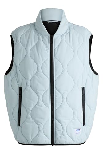 HUGO Hommes Bohotino2421 Doudoune sans manches matelassée déperlante avec patch logo