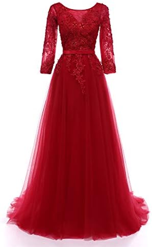 Rain Choi 3/4 Sleeves Formal Evening Gowns Womens Long Prom Dress