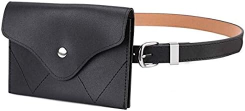 Famhome Women leather fanny pack, removable Belt with MINI Purse Travel Cell Phone Bag, Simple-black - Image 3