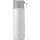 ZWILLING Thermo Vacuum Insulated Thermo Beverage Flask, Reusable Water Bottle 1L, Stainless Steel/White-Grey