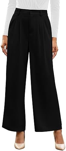 HEYHUN Women's Solid Wide Leg Flared Capri Boho Gaucho Pants