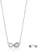 Amazon Collection Sterling Silver Swarovski Zirconia Infinity Necklace Stud Earrings Jewelry Set