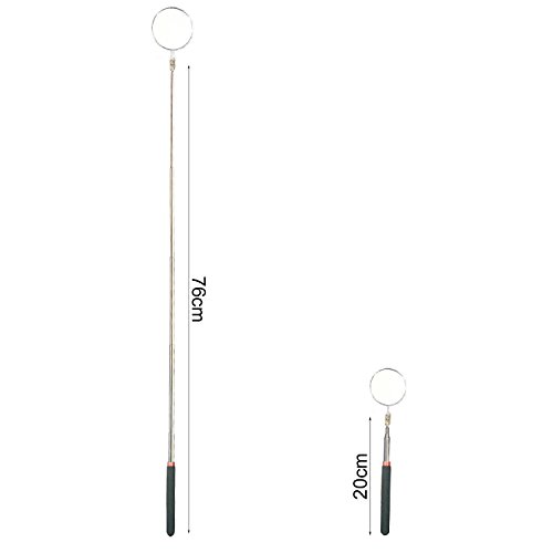 HARDK-Telescoping Inspection Mirror Circular Retractable Handle Flexible Inspection Mirror 360 Rotation - Thumbnail 4