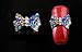 PISSION 10Pcs DIY 3D Nail Care Rainstone Bow Nail, Jewelry Alloy Nail Art Decoration