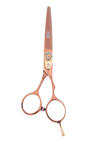 Shears Direct 5.5 Inch Gold Titanium Professional Offset Shear Made of Japanese 440 C Stainless, 1.9 Ounce