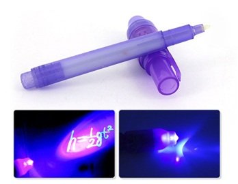 2 in 1 Invisible Ink Pen UV Black Light Combo (Purple)