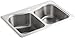 KOHLER STACCATO 33X22 DBL-EQUAL SS SINK, 1-HOLE