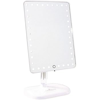 Impressions Vanity Company Touch Pro LED Makeup Mirror with Wireless Bluetooth Audio + Speakerphone & USB Charger, White, 32 Pound
