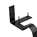 Lnlofen Single Curtain Rod Brackets, 2Pair(4Pcs), Curtain Rod Holders Set, Tap Right Into Window Frame Curtain Rod Hang Curtain Brackets for Window Bedroom Home Decoration (Black)