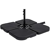 Best Choice Products 4-Piece Cantilever Offset Patio Umbrella Stand Square Base Plate Set w/Easy-Fill Spouts - Black