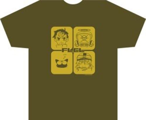 FLCL (Fooly Cooly) Squared Men Green T-Shirt (M)